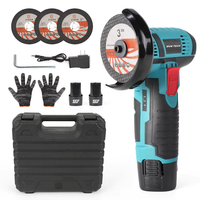 Mini-meuleuse d'angle sans fil 12V avec interrupteur coulissant, électrique, portative, pour bricolage, rechargeable, avec disque de meulage