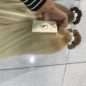 Extensions de cheveux humains Remy à pointe plate, en kératine russe, de qualité supérieure, pré-collés, Double dessin, vente en gros - Product Image 5