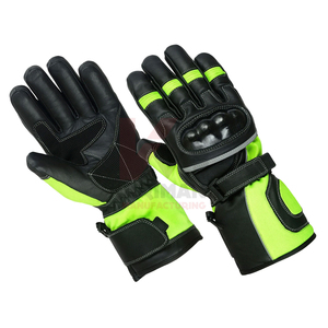 Gants de moto en cuir durables, gants de moto de qualité supérieure, à doigts complets, coupe-vent, protecteurs, pour les longues distances - Product Image 1