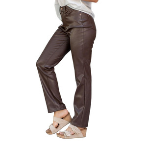 Pantalon en cuir étiré de haute qualité pantalon en cuir pour femmes de style logo personnalisé de grande taille pantalon en cuir pour femmes de meilleur matériel - Product Image 3