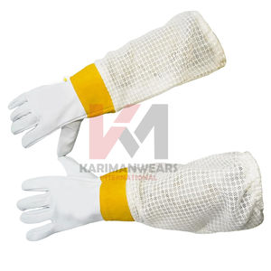 Gants d'apiculture de haute qualité à manches longues, entièrement en cuir de vachette, respirants, anti-piqûres, gants en cuir d'apiculteur - Product Image 4
