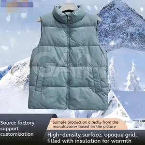 Chaleco de burbujas con logotipo personalizado OEM, chaqueta acolchada cálida más vendida, chaleco acolchado de color sólido - Product Image 4