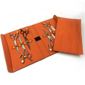 Estuche de calidad Premium para 6 tijeras, estuche de exposición de cuero genuino para salón de peluquero, 6 estuches de exhibición, logotipo personalizado - Product Image 4