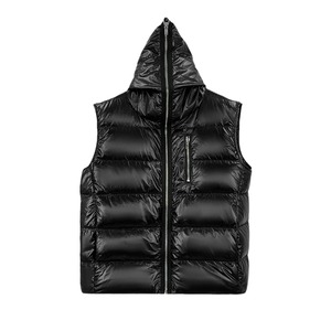 <b>Vest</b> Winter Zipper Rick Down Overcoat 90 <b>White</b> Duck Down RO Sleeveless Coat Fashion Bright Hooded Coat High Street Jacket - Product Image 1