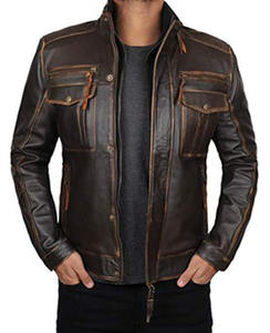 2025 haute qualité élégant en gros personnalisé mode hommes coupe régulière en cuir motard moto vestes - Product Image 4