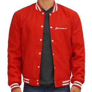 Chaqueta Letterman Personalizada Cómoda, 100% Algodón, con Cuello Alto, para Hombre, Manga Larga, Transpirable, para Invierno, en Oferta Online - Product Image 1