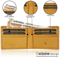 Portefeuille Homme Slim Bifold Vintage Fait Main en Cuir Véritable avec Doublure Satinée, Protection RFID, Fenêtre Courte pour Carte d'Identité et Porte-Cartes CROSS