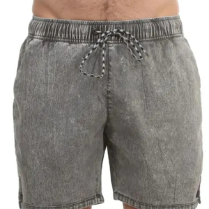 Nouveauté 2026 Shorts Streetwear Légers pour Hommes en Molleton Bouclette, Effet Délavé au Soleil, Ourlet Ram, Effet Usé, Coupe Ample, Délavage Acide, pour Tenue Décontractée - Product Image 1