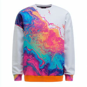 Sweat-shirts en molleton blanc à épaules tombantes pour hommes, coupe ample, col rond, molleton épais, sweat-shirts de jogging pour hommes, sweat-shirt de plein air pour hommes - Product Image 5