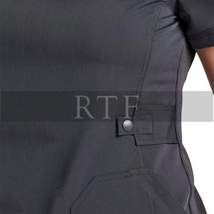 Uniformes hospitaliers unisexes écologiques, col en V, bouton pression, en tissu doux, pour soins infirmiers, ensembles de gommage médical pour femmes - Product Image 6