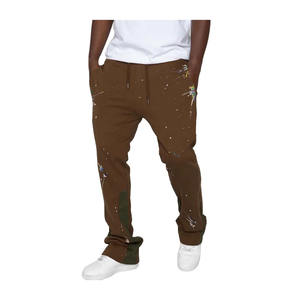 Designer Your Own Dept Gallery Men's High Quality Flared Jogger <b>Elastic</b> Waistband Fashion Wear Flared Men's Pants Washed Trouser - Product Image 5