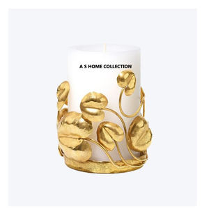 Fancy Display Tabletop <b>Concrete</b> Unique <b>Candle</b> Jar Glossy Golden Plated Indian Manufacturer Directly Factory Sale - Product Image 1