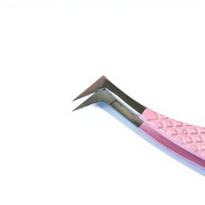 Pinzas de acero inoxidable personalizadas con punta de fibra para aislamiento de pestañas, herramientas para pestañas de volumen, pinzas con punta de fibra para envío directo - Product Image 2