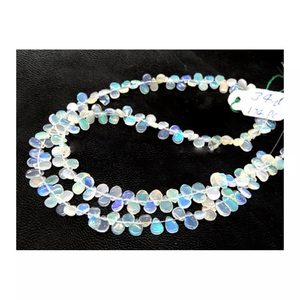 Perles d'opale éthiopienne en forme de poire lisse de haute qualité Briolette en vrac pour bracelets jeu naturel ou opale de feu - Product Image 5