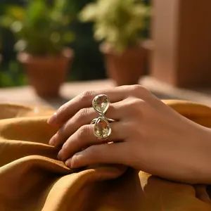 925 Silver Statement Jewelry <b>Ring</b> with Citrine Gemstone Women's <b>Crystal</b> <b>Rings</b> - Product Image 3