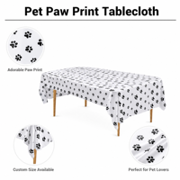 Nappe jetable imperméable en plastique imprimé léopard, protection de table à manger en PEVA résistante à l'huile et lavable