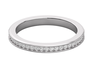 Fashion 925 <b>Silver</b> 14K Gold Plated Lab Grown Brilliant Cut Diamond Classic IGI Certified Women Half Eternity <b>Wedding</b> <b>Band</b> - Product Image 5