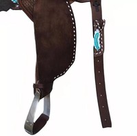 Selle de cheval en cuir anglais brun foncé de qualité supérieure |   Équipement d'équitation en bois durable et confortable |   Équipement équestre portable prêt à être expédié