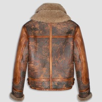Blouson bombardier en cuir de mouton B3 pour homme, nouvelle veste marron en fausse fourrure, Style Vintage, ligne Sherpa