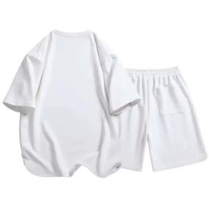 Tenue décontractée de rue d'été pour hommes ensemble de deux pièces en gros avec short imprimé et t-shirts séchage rapide et respirant - Product Image 5