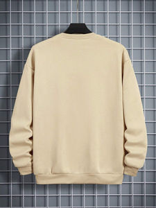 Venta al por mayor 100% sudaderas con capucha de algodón para los hombres de alta calidad transpirable sudaderas de secado rápido con estampado a mano de invierno Oem sin capucha - Product Image 5