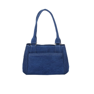 Bolso de hombro de tela vaquera para mujer, bolsa de lona informal hecha de tela vaquera de alta calidad con diseño personalizado y logotipo - Product Image 6