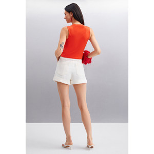 AZURA Women's Slim Fit Organic Cotton <b>Crop</b> <b>Top</b> T-Shirt-Breathable <b>Red</b> - Product Image 1