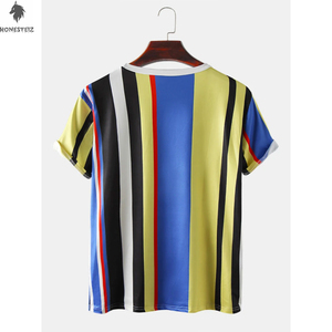 T-shirt personnalisé pour hommes de haute qualité 100% coton Hip Hop Streetwear Ringer DTG & Silk Screen Printing Knitted Fabric - Product Image 2