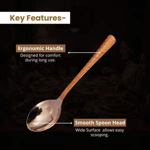 Fabricant de gros Cuillère de service classique en acier inoxydable et en cuivre Vaisselle avec logo personnalisé pour restaurants, maisons et hôtels - Product Image 2