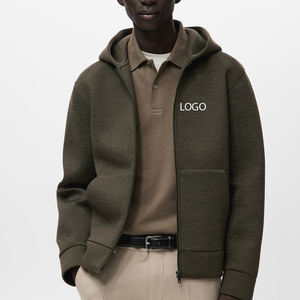 Sweat-shirt uni pour homme avec fermeture éclair, manches longues, logo personnalisé, haute qualité, tissu respirant et ajustable 2026 - Product Image 1