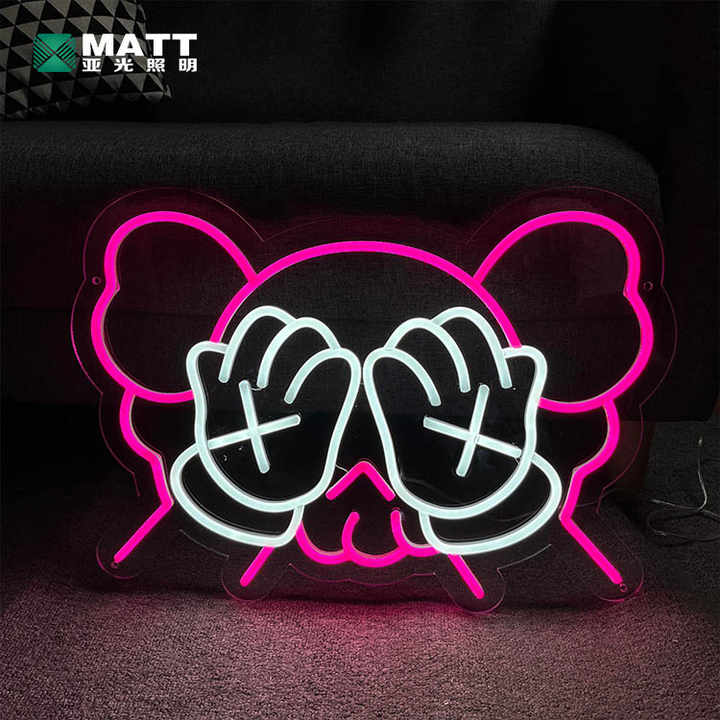 Matt Most Popular Acrylic Letters Electronic Custom Neons Sign logo Art Neon Light Comic Neon Sign Kaws