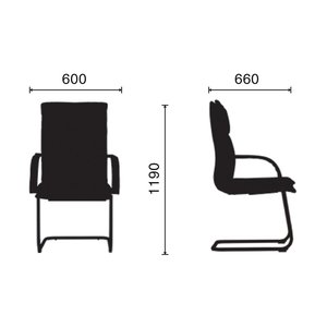 Silla de Rodillas Sleek02 para Salas de Conferencias, Tapizada en Cuero con Reposabrazos Fijos-HOCQ68008 - Product Image 4