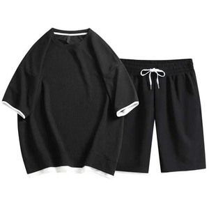 Ropa de hombre Camisetas y pantalones cortos 2 Conjuntos de dos piezas Ropa deportiva Casual en blanco Tallas grandes Algodón Oversized High Street Twin Sets Hombres - Product Image 4