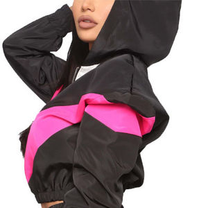 Conjunto de 2 piezas de mujer de alta calidad, cortavientos, Top corto con cremallera de gran tamaño, conjunto de pantalones cortos y chaqueta - Product Image 5