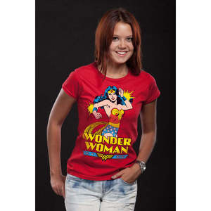 T-shirt décontracté Wonder Woman pour femme en coton respirant, taille unique, coupe ajustée ou ample, longueur courte, été, XS XXS, motif diamant - Product Image 2