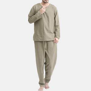 Elegantes Batas Ligeras de Felpa para Hombre de Talla Grande, Ropa de Dormir Transpirable de Invierno para Relajarse en Interiores, en Poliéster/Algodón - Product Image 3