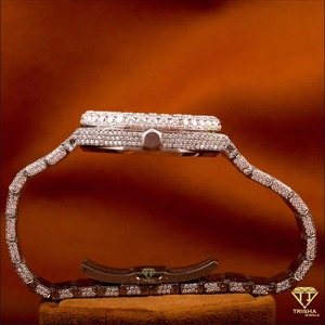 Offre Spéciale hommes élégant diamant Hip Hop montre mécanique pleine glace laboratoire cultivé classique Date cadran noir acier inoxydable à vendre - Product Image 2