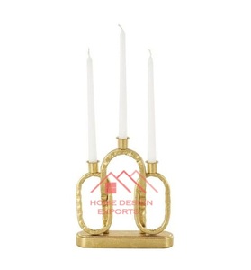 Portavelas de Aluminio Crudo con Acabado Dorado a Precio de Mayoreo - Product Image 1