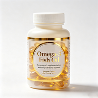 Haoxuan ODM Omega 3 Balık Yağı Şişe Etiketleri Altın Varaklı PET Su Geçirmez Çıkartmalar Yumuşak Kapsül Takviye Paketlemeleri İçin