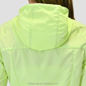 Custom Lightweight hoodies Solid Color 100% Polyester Soft Shell Hooded Women Running Waterproof <b>Camping</b> <b>Windbreaker</b> Jacket - Product Image 3