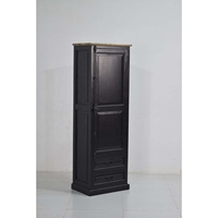 Meubles modernes hauts et minces à source unique en bois de manguier à portes coulissantes Armoire à double tiroirs pour chambre à coucher Villas Rangement des vêtements