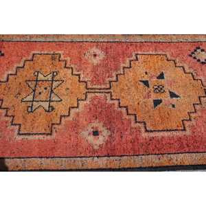 พรมวินเทจสไตล์ตุรกี Herki Runner ขนาด 3.3x11.7 ฟุต สีแดงไล่เฉด ทำจากขนสัตว์ - Product Image 4