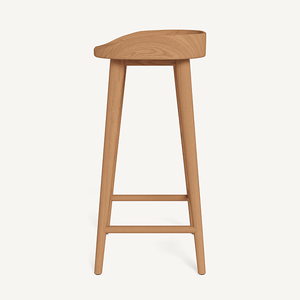Tabouret de bar sans dossier Noosa en bois de teck massif avec finition en noyer pour une utilisation intérieure et extérieure. - Product Image 2
