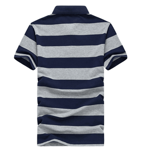 Polyester/coton de haute qualité tricoté Logo personnalisé imprimé hommes fil teint solide Anti-rides à manches courtes pour chemise col tournant - Product Image 2