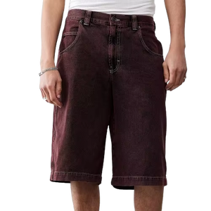 Pantalones Cortos de Mezclilla Casuales de Verano para Hombre, Personalizables, 100% Algodón, Color Gris Claro, Estilo Urbano, Tejido Bordado, Corte Holgado - Product Image 1