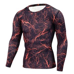 Vente directe d'usine Chemise MMA Rash Guard à manches longues pour hommes Conception de sublimation par compression SPF Caractéristique respirante - Product Image 1