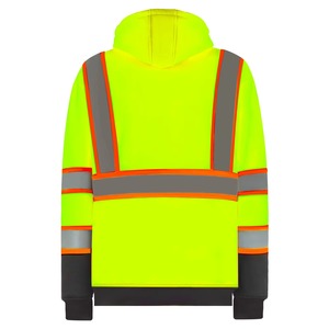 Sweat à capuche personnalisé réfléchissant de sécurité de qualité haute visibilité Polyester coton unisexe pull sweat hommes sweats à capuche avec réflecteur - Product Image 6