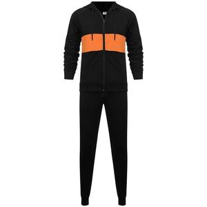 ชุดวอร์ม2ชิ้นซิปเล่นกีฬาผ้าคอตตอนผ้าฟลีซดีไซน์ตามสั่งสีตัดกัน - Product Image 1