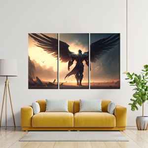 ภาพพิมพ์บนผ้าใบลายวอร์ริเออร์แองเจิล: ศิลปะสมัยใหม่, ของตกแต่งห้องนอน, ของขวัญคริสต์มาส, 3P: ห่อหุ้มอย่างดี - Product Image 1