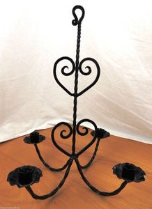 Bougeoir de sol en fer forgé Noir Trois bougeoirs en fer forgé Lite Bougeoirs en fer forgé noir - Product Image 3